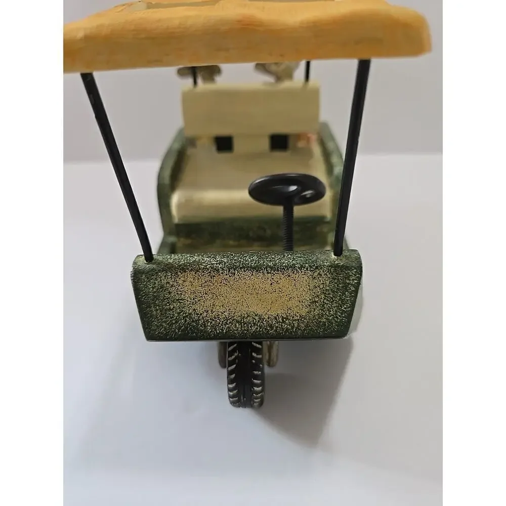 Vintage Ceramic Golf Cart Toothbrush Holder